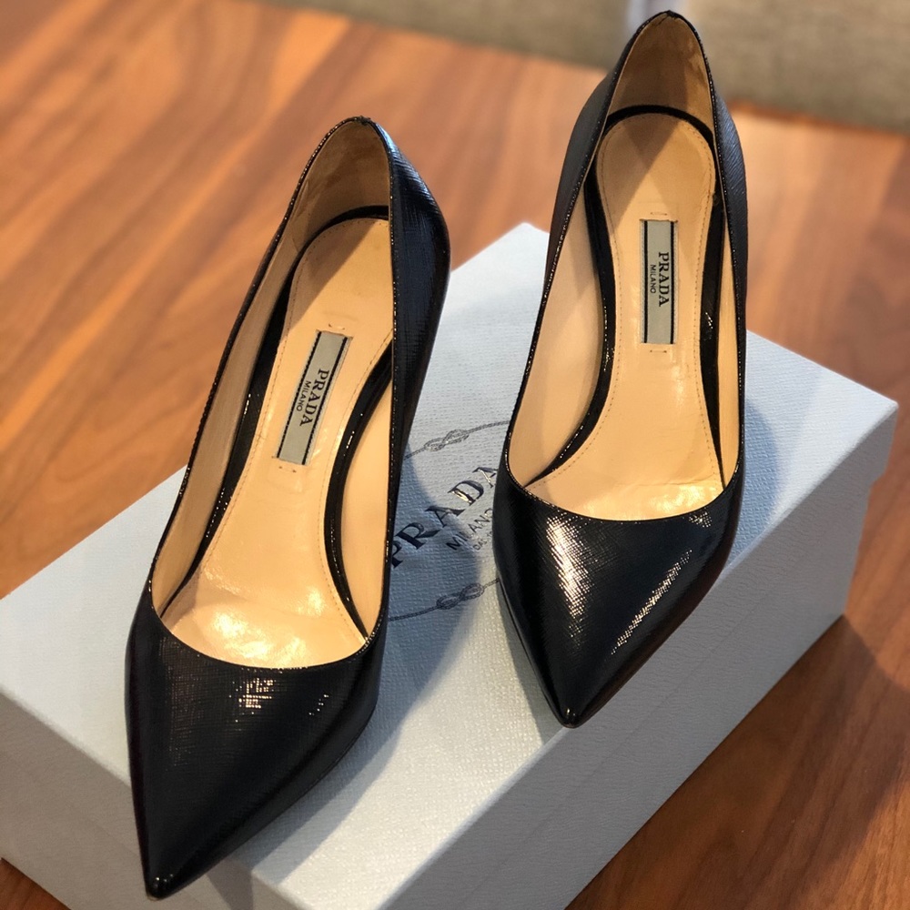 Prada Patent Saffiano Shoes